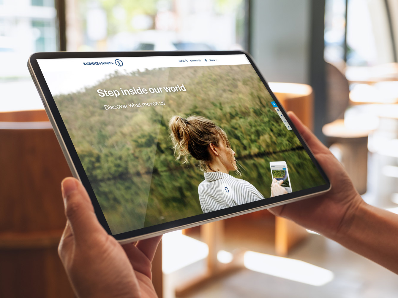 View tablet showing stories start page